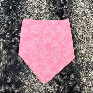 Handmade Pink Heart Swirl Patterned Snap Closure Cat Dog Pet Bandana-Medium